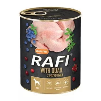 Dolina Noteci Rafi suņu mitrā barība ar paipalu, mellenēm un dzērvenēm - 800g