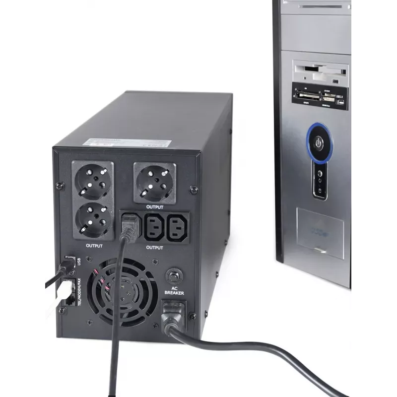 Gembird EG-UPS-036 nepārtrauktās barošanas avots (UPS) Line-Interactive 3 kVA 1800 W 6 AC kontaktligzdas