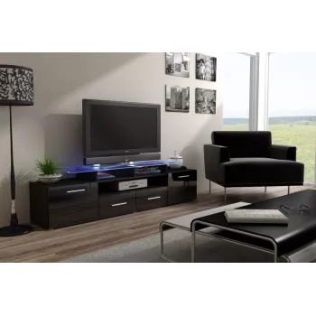 Cama TV statīvs EVORA 200 wenge/melns glancēts