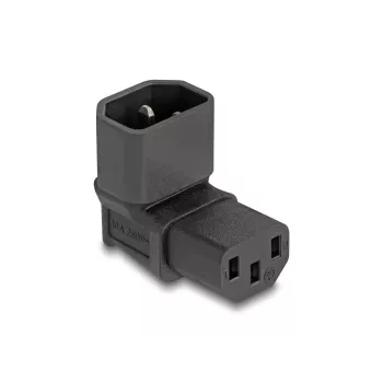 DeLOCK tīkla adapteris IEC 60320 C14 uz C13 Spraudnis Ligzda 10 A 90° Melns 80472