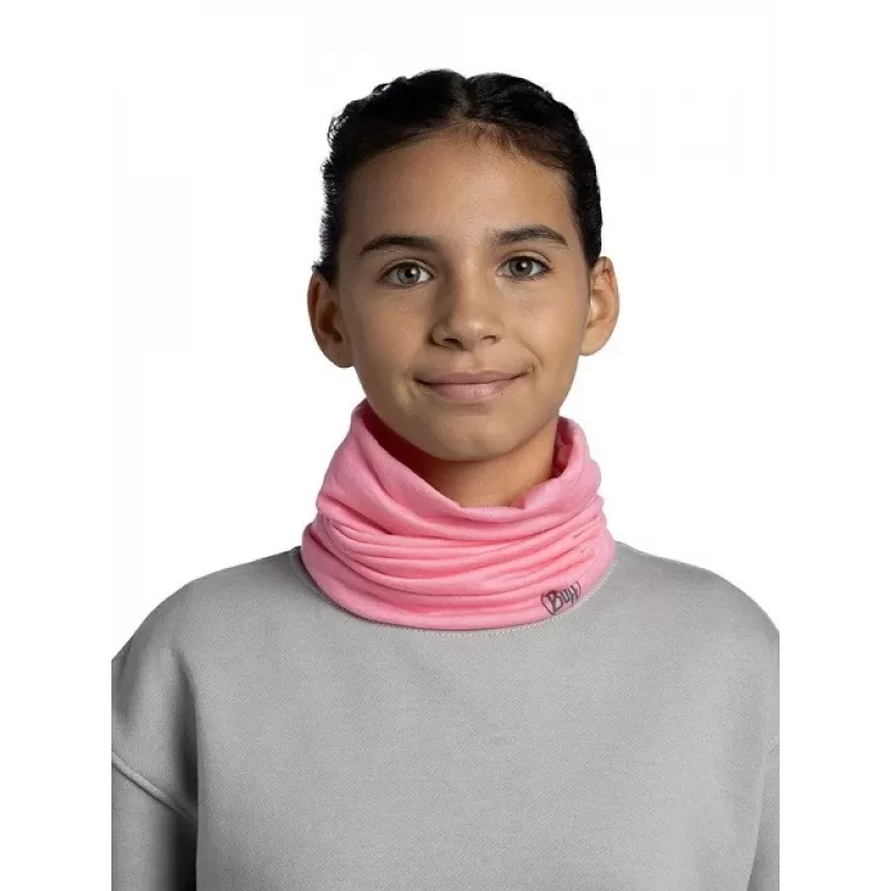 Daudzfunkcionāla bērnu bandana Buff Merino Lightweight – viengabalaini rožaini rozā, bezšuvju merino vilnas galvassega bērniem