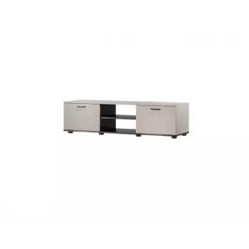 TV skapis cama meble SOHO 140x43x37 cm — cashmere augšdaļa, melns rāmis