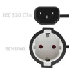 Strāvas adapteris QOLTEC 53906 IEC 320 C14 uz SCHUKO 16A 250V