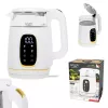 Elektriskā tējkanna Adler AD 1305WG — 1,7 l, 2200 W, stikls/plastmasa, balts/zelta/caurspīdīgs