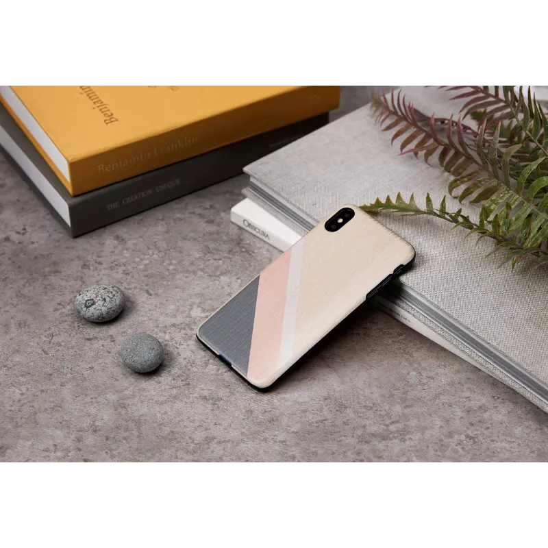 Viedtālruņa maciņš man and wood iPhone XS Max — rozā uzvalks, melns