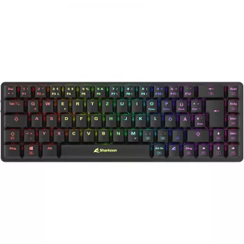 Sharkoon PureWriter W65 tastatūra, spēlēm, RF bezvadu, QWERTZ, vācu, melna