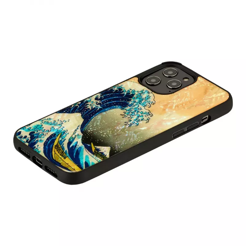 Aizsargtelefona maciņš iKins Apple iPhone 12 Pro Max ar Great Wave dizainu