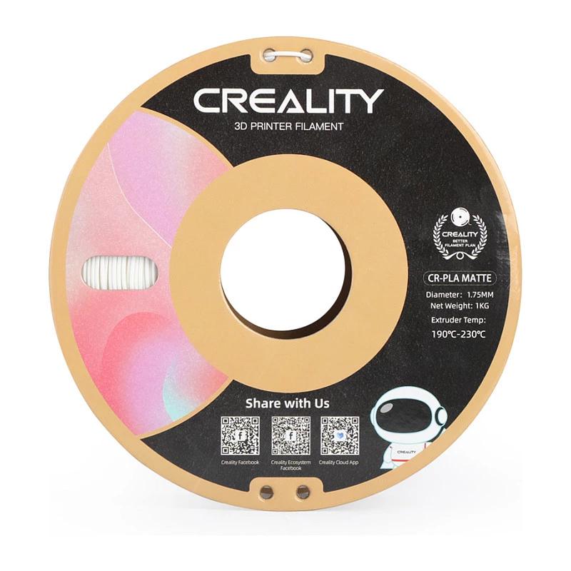 Kvēldiega spole Creality PLA 1,75 mm Balta 1 kg (modelis 3301010296)