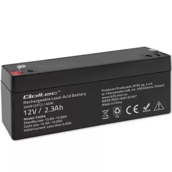 Hermētiska AGM baterija QOLTEC 12V 2.3Ah UPS un rezerves sistēmām, maksimālā izlāde 34.5A