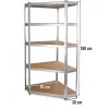 Dārza instrumentu uzglabāšanas plaukts Top e shop Rack GC9030 — Cinkots tērauds un MDF, 900x300x1800 mm, brīvi stāvošs/pie sienas stiprināms, 875 kg ietilpība