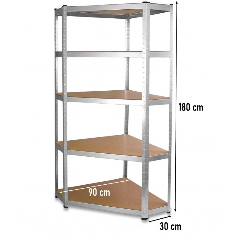 Dārza instrumentu uzglabāšanas plaukts Top e shop Rack GC9030 — Cinkots tērauds un MDF, 900x300x1800 mm, brīvi stāvošs/pie sienas stiprināms, 875 kg ietilpība