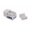 Keystone modulis LANBERG KSU6-1090, Cat6 U/UTP plakans, RJ-45 vīrišķais uz LSA sievišķo, AWG 22/26, 14.5×16.1 mm, balts