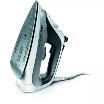 Braun TexStyle 7 Pro SI7149WB sausais un tvaika gludeklis EloxalPlus gludināšanas virsma 2900 W melns, balts
