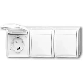 Busch Jaeger 2300/3 EBW-54 kontaktligzda CEE 7/3 balta (2084-0-0724)