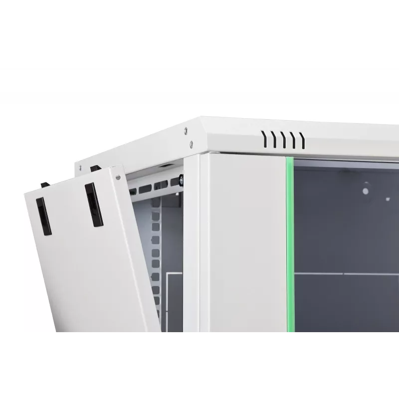 Pie sienas stiprināms 19 collu statīva skapis DIGITUS Dynamic‑N DN-37100, 7U, 600x450 mm (PxG), IP20, gaiši pelēks, neizjaukts