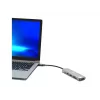 Saskarnes centrmezgls Port Designs 900162 USB Type-C — USB Type-C izeja, 3840x2160@60Hz, 20V/5A ieeja, 117×34×13 mm, sudraba