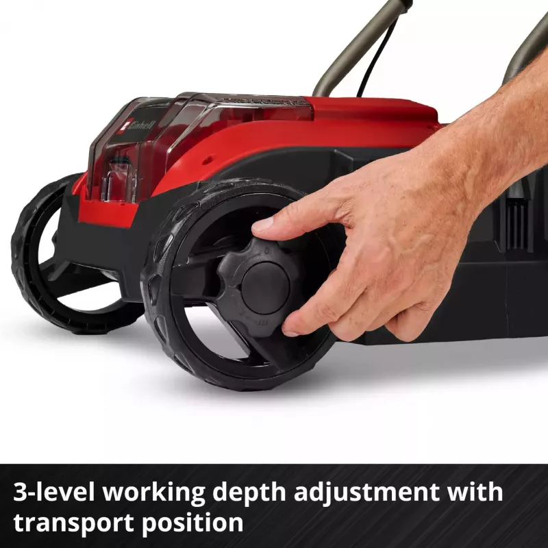Skarifikators / zāliena aerators EINHELL GC‑SC 18/28 DS Li‑Solo — darba platums 28 cm, darbināms ar baterijām (tikai instruments)