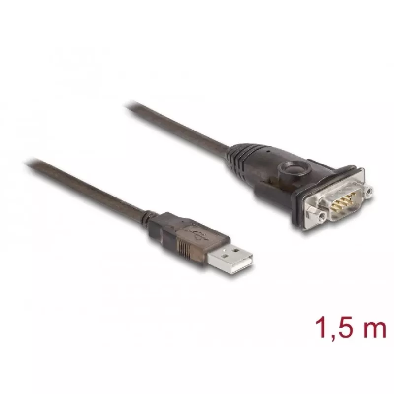 DeLOCK Adapteris USB 2.0 Type-A uz seriālo RS-232 D-Sub 9 kontaktu vīrišķais 1.5m