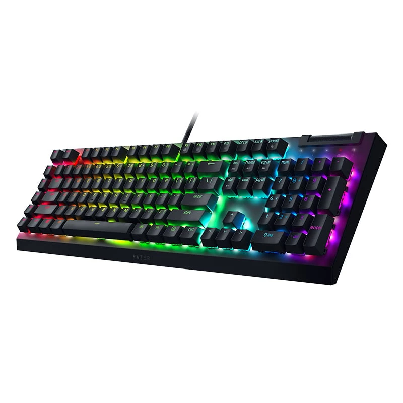Razer BlackWidow V4 X mehāniskā spēļu tastatūra, Yellow Switch, ASV izkārtojums, vadu, melna