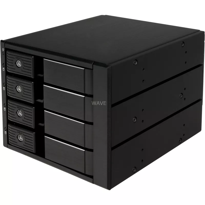 SilverStone SST-FS304-12G ārējais 3,5 collu korpuss, 4 nodalījumu - melns