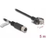 Tīkla kabelis DeLOCK M12 kabelis D-kodēts 4 kontaktu ligzda uz RJ45 spraudnis Cat5e 5m Melns