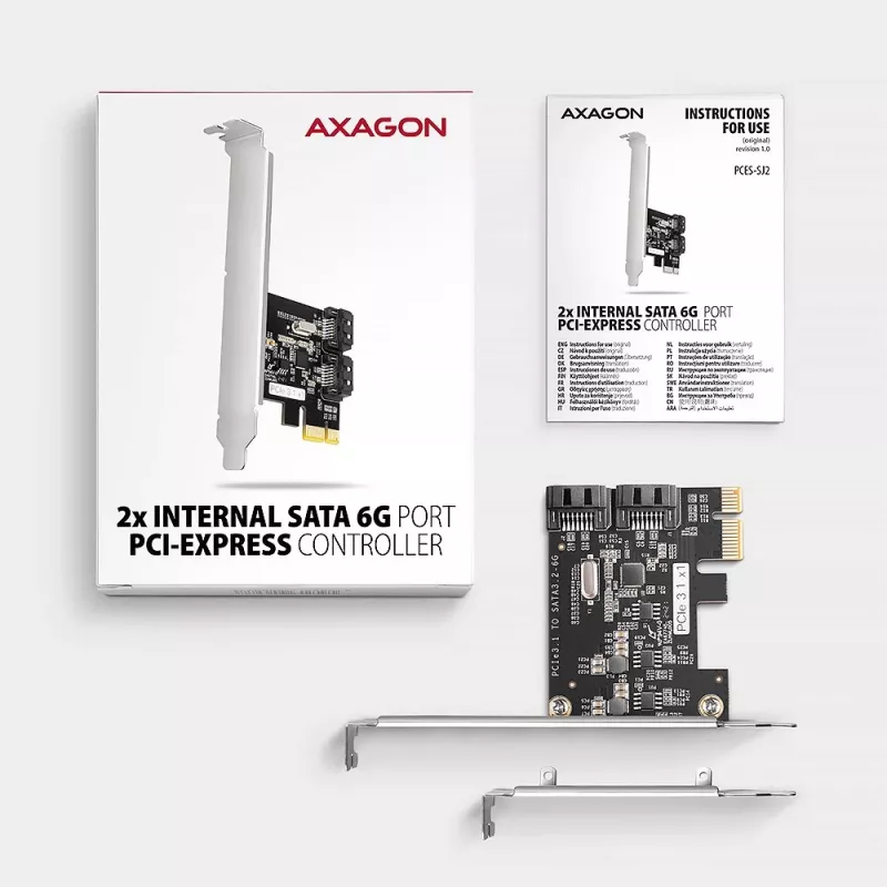 Axagon PCES-SJ2 interfeisa kartes/adapteris Iekšējais SATA