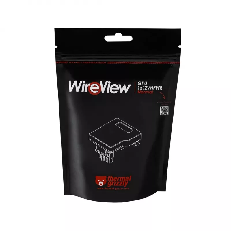 Thermal Grizzly | WireView | GPU 1x12VHPWR Reversed | Melns | N/A