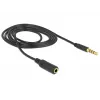 Audio kabelis 3,5 mm vīrišķais uz sievišķo DeLOCK 84666 Melns 1 m
