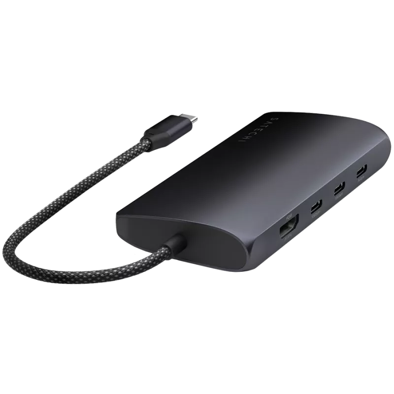 Satechi USB-C multiportu adapteris ST-P8KED — 6 pieslēgvietas, atbalsta 8K izšķirtspēju