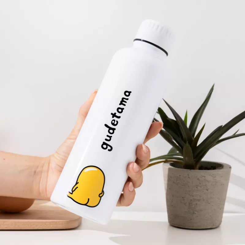 Metāla ūdens pudele Paladone Gudetama — izolēta nerūsējošā tērauda pudele ar rakstura dizainu