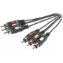 SpeaKa Professional Composite RCA AV savienojuma kabelis [3x RCA spraudnis - 3x RCA spraudnis] 2 m melns (SP-7869864)