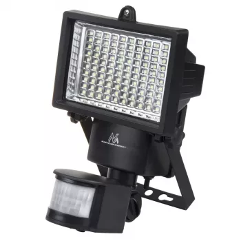 Maclean MCE442 saules lampa LED prožektors ar kustības sensoru, prožektors uzstādīšanai pie sienas, krēslas sensors, IP44, 6W, 6000K