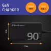 Qoltec 90W GaN Super Fast SLIM sienas lādētājs | XP | 5-20V | 4.5A | USB-C 3.1 | Portatīvais dators | MacBook | Viedtālrunis | + kabelis
