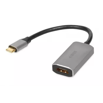 IBOX USB-C uz HDMI adaptera kabelis, modelis IACFAK, USB-C (vīrišķais) uz HDMI (sievišķais), 4K 60Hz, taisni savienotāji, sudraba krāsā