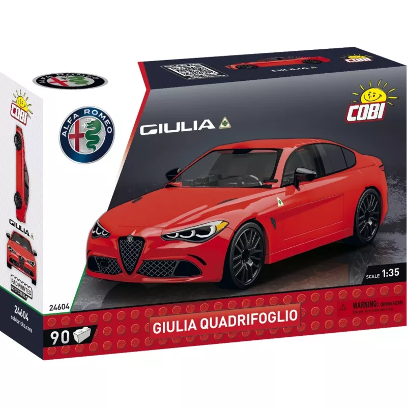 Būvējamais komplekts COBI Giulia Quadrifoglio 90 gabali bērniem no 6 gadu vecuma