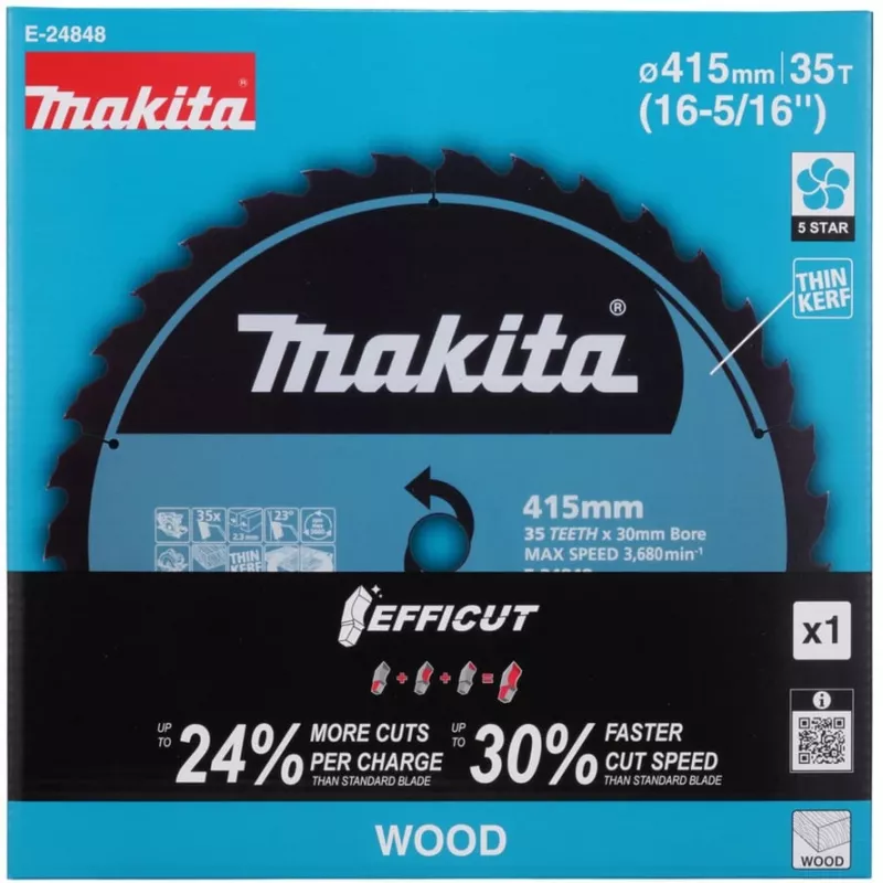 Makita E-24848 zāģa asmens EFFICUT akumulatora ripzāģim HS013G griešanas platums 2,30 (E-24848)
