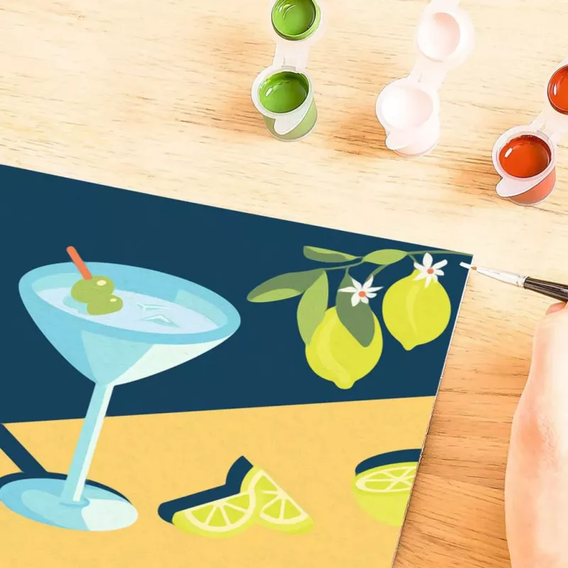 Gleznošanas komplekts Ravensburger CreArt Mocktail Lemon – krāsošanas pēc numuriem komplekts