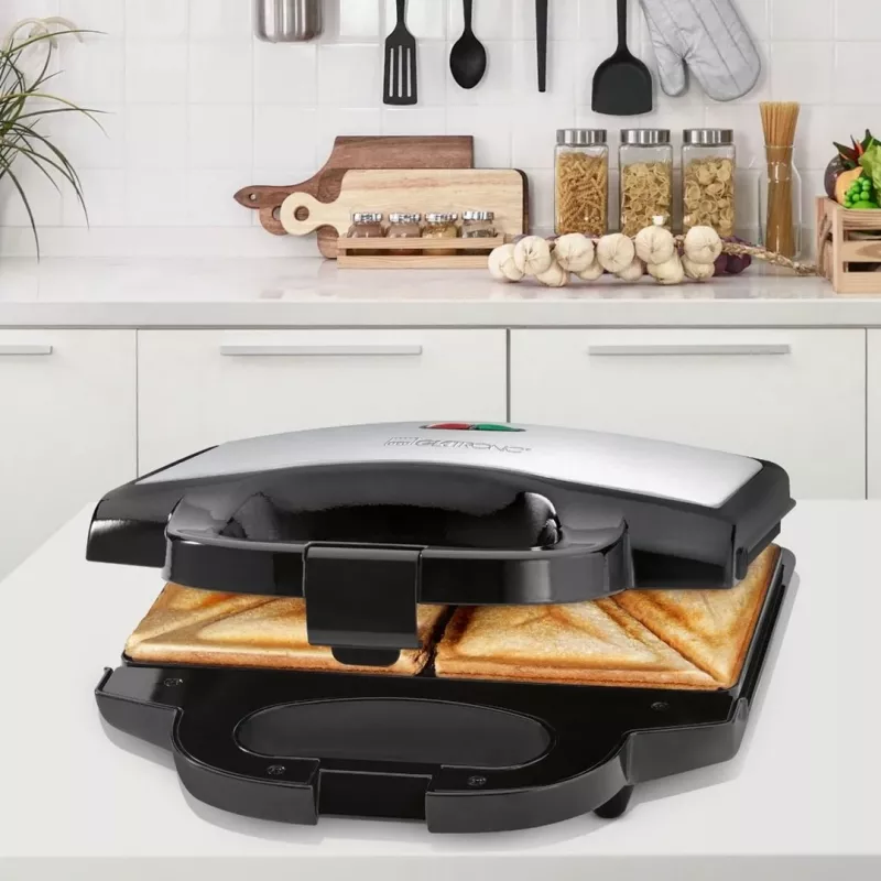 Clatronic ST 3778 sandviču gatavotājs 750 W Melns, nerūsējošais tērauds