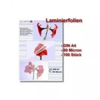 Laminēšanas plēves Olympia 1x100 DIN A4 80 mikroni