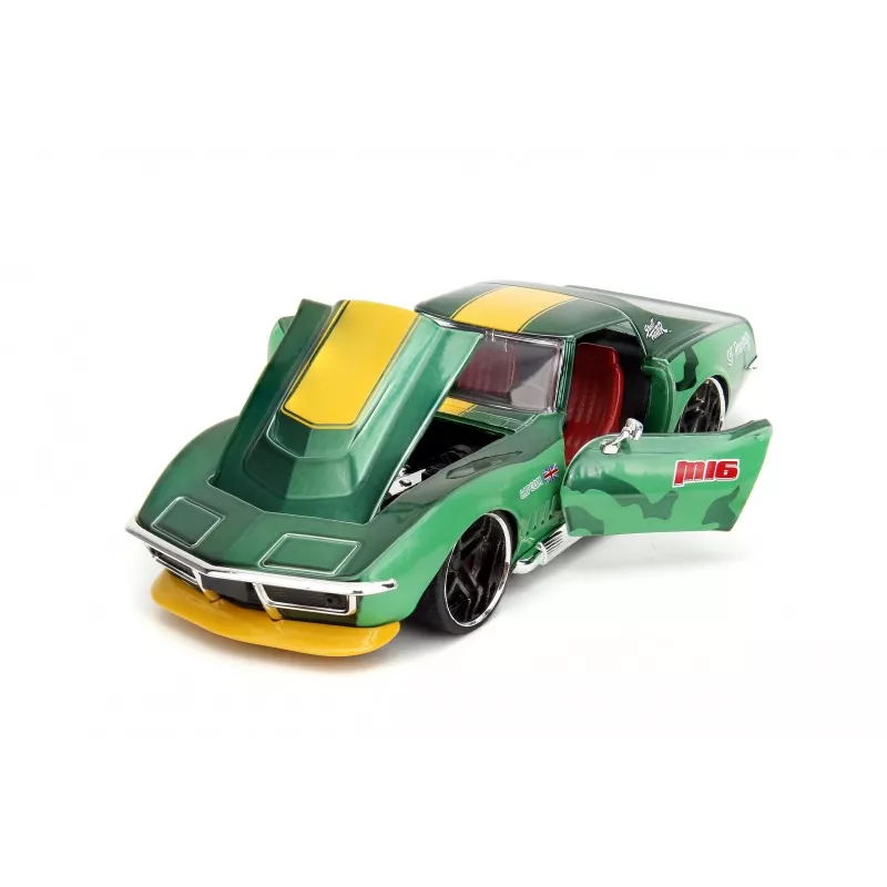 Auto Jada Toys Street Fighter 1969 Chevrolet 1:24 metāliska zaļa