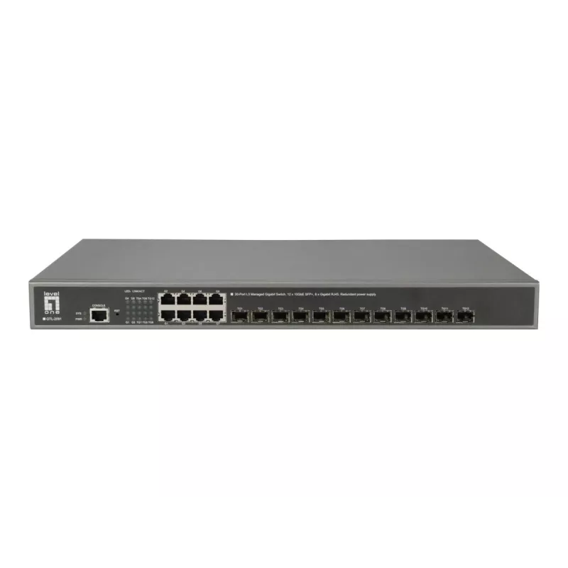 LevelOne GTL-2091 Pārvaldāms L3 Gigabitu Ethernet (10/100/1000) Pelēks