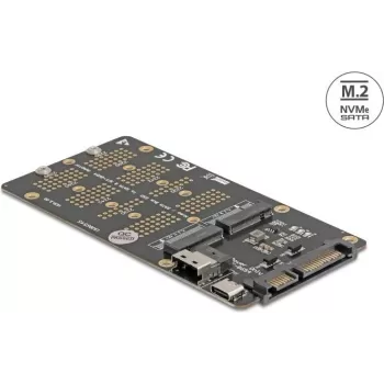 DELOCK pārveidotājs M.2 Key M NVMe SSD uz SFF-8654 un M.2 Key B (modelis 64355)