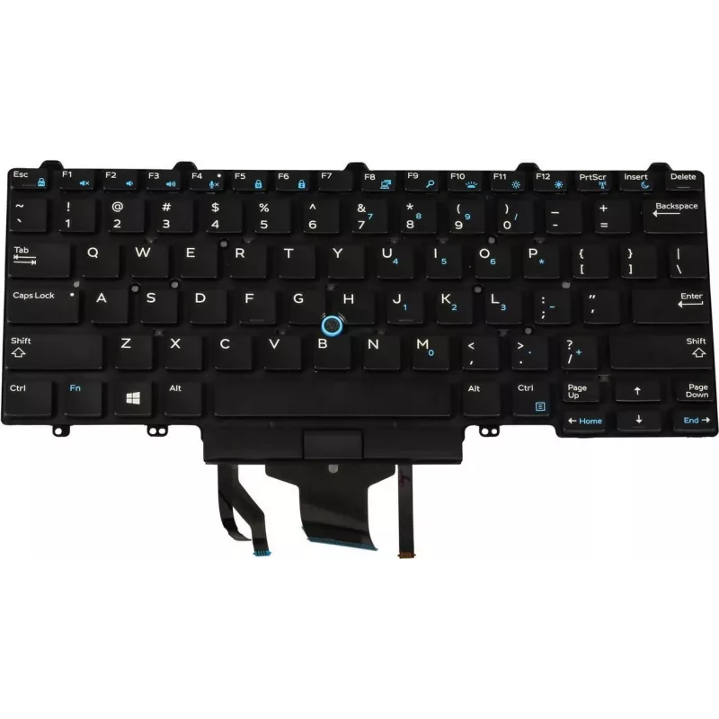 Vadu USB tastatūra ar fona apgaismojumu Dell Latitude D19TR — Dell D19TR, USB savienojums, aizmugurgaismoti taustiņi