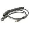 Honeywell USB kabelis, spirālveida, garums: 2,9 m, krāsa: melna, paredzēts Voyager/Fusion/Focus (53-53235-N-3)