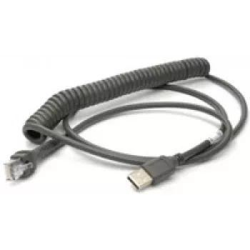 Honeywell USB kabelis, spirālveida, garums: 2,9 m, krāsa: melna, paredzēts Voyager/Fusion/Focus (53-53235-N-3)