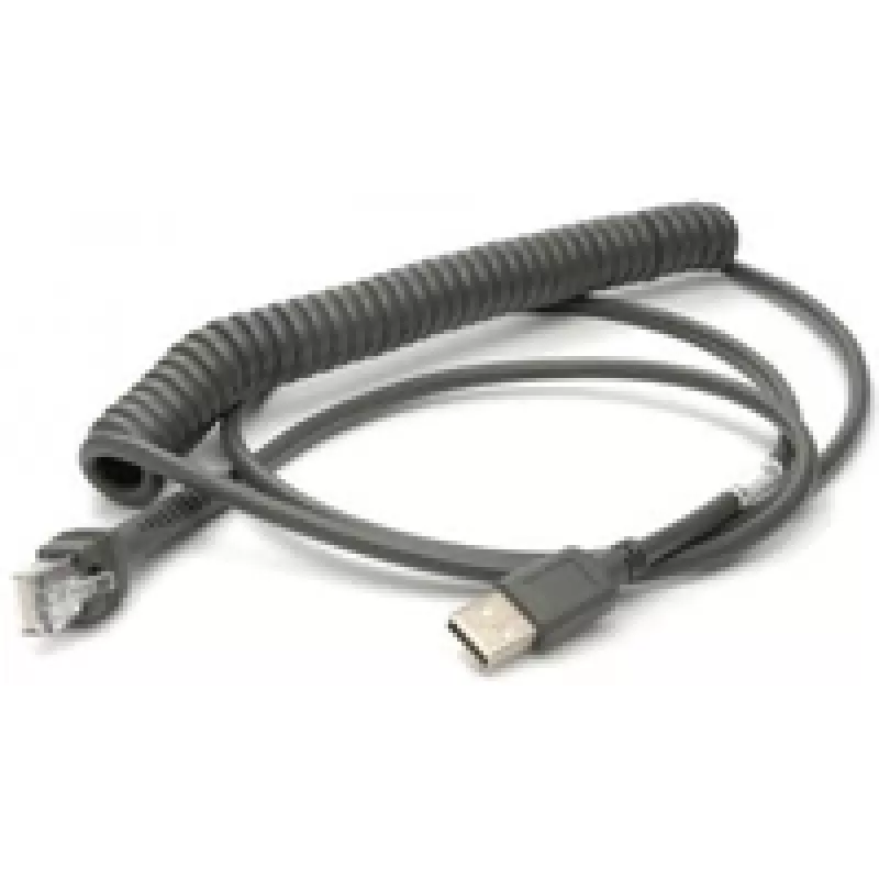 Honeywell USB kabelis, spirālveida, garums: 2,9 m, krāsa: melna, paredzēts Voyager/Fusion/Focus (53-53235-N-3)