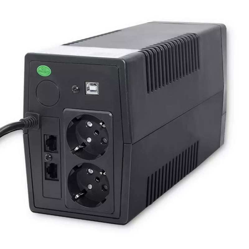 Qoltec Monolith nepārtrauktās barošanas avots (UPS) Double-conversion (Online) 0.45 kVA 240 W 2 AC kontaktligzdas
