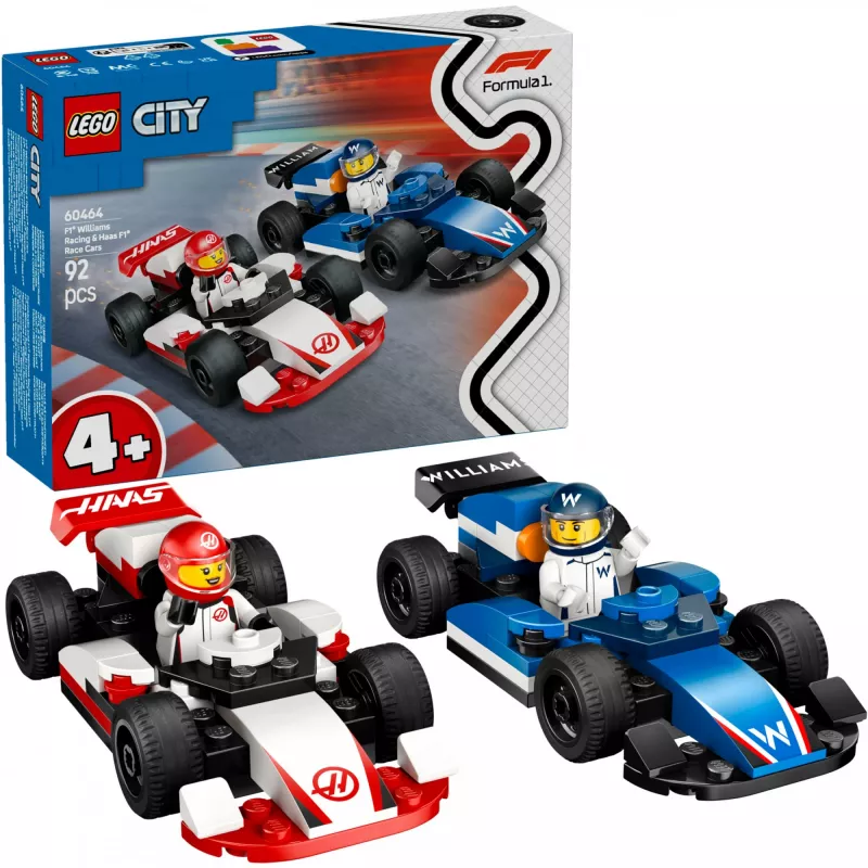 LEGO CITY 60464 F1 - Williams Racing & Haas F1 sacensību mašīnas