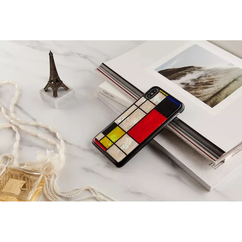 Viedtālruņa maciņš iKins iPhone XS Max Mondrian Melns – aizsargapvalks, cietais apvalks