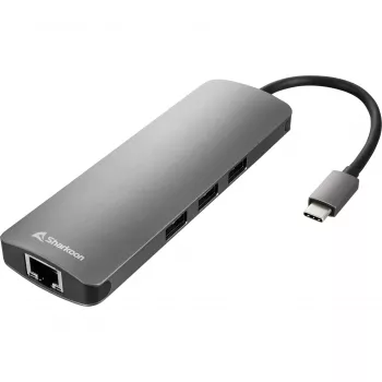 Sharkoon USB 3.0 Type C Combo Adapter interfeisa kartes/adapteris HDMI, RJ-45, USB 3.2 Gen 1 (3.1 Gen 1)